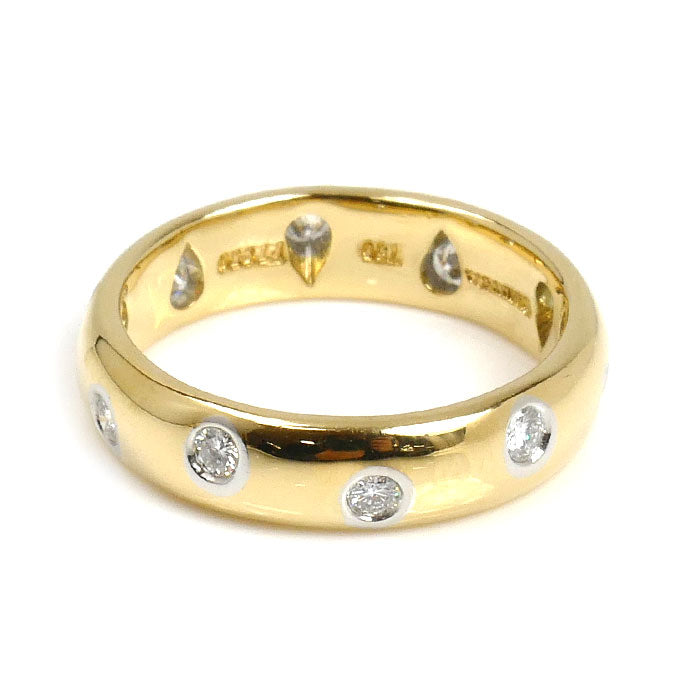 TIFFANY&Co. ティファニー K18YG イエローゴールド Pt950プラチナ ドッツ ダイヤ リング・指輪 ダイヤモンド 8号 4.3g レディース【中古】【美品】