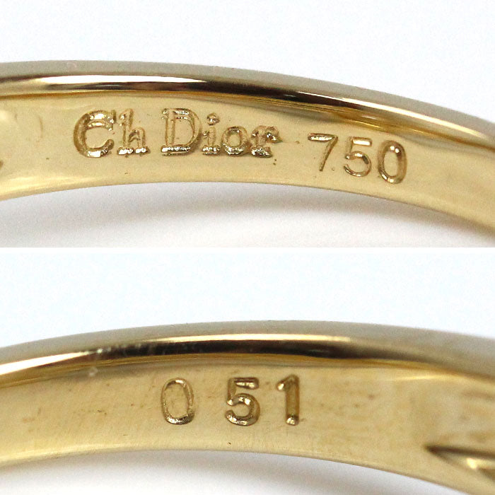 Dior ディオール K18YG イエローゴールド ダイヤ リング・指輪 ダイヤモンド 11号 4.1g レディース【中古】