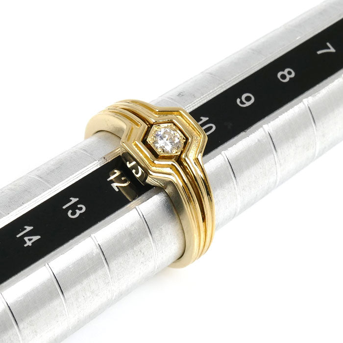 Dior ディオール K18YG イエローゴールド ダイヤ リング・指輪 ダイヤモンド 11号 4.1g レディース【中古】