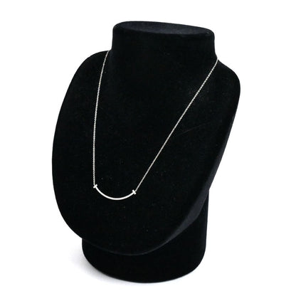 TIFFANY&Co. ティファニー K18WG ホワイトゴールド Tスマイル ダイヤ スモール ネックレス 63058793 ダイヤモンド 2.4g 40cm レディース【中古】