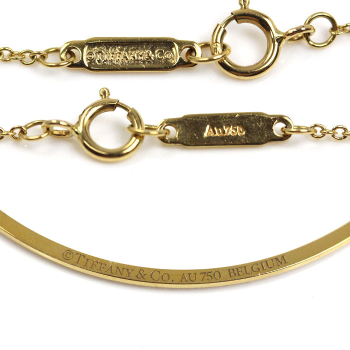 TIFFANY&Co. ティファニー K18YG イエローゴールド Tスマイル ダイヤ スモール ネックレス 63058777 ダイヤモンド 2.2g 40cm レディース【中古】