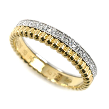 Boucheron ブシュロン K18WG ホワイトゴールド K18YG イエローゴールド キャトル ラディアント ハーフ フルパヴェ リング・指輪 JAL00134 ダイヤモンド 10号 50 3.4g レディース【中古】【美品】