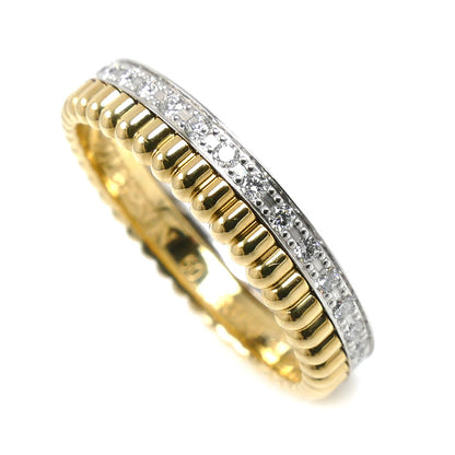 Boucheron ブシュロン K18WG ホワイトゴールド K18YG イエローゴールド キャトル ラディアント ハーフ フルパヴェ リング・指輪 JAL00134 ダイヤモンド 10号 50 3.4g レディース【中古】【美品】