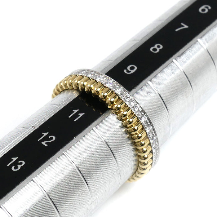 Boucheron ブシュロン K18WG ホワイトゴールド K18YG イエローゴールド キャトル ラディアント ハーフ フルパヴェ リング・指輪 JAL00134 ダイヤモンド 10号 50 3.4g レディース【中古】【美品】