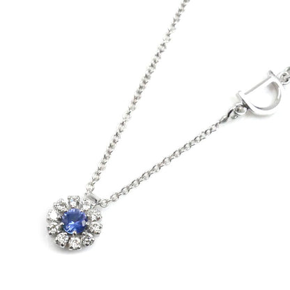 Damiani ダミアーニ K18WG ホワイトゴールド マルゲリータ ネックレス 20087085 ダイヤモンド サファイア 2.9g 42/50cm レディース【中古】【美品】