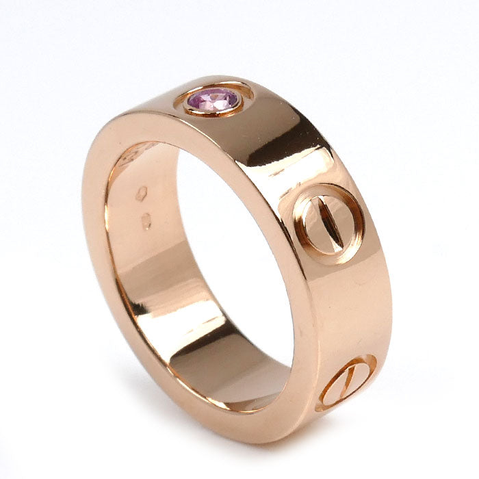 CARTIER カルティエ K18PG ピンクゴールド ラブ 1P ピンクサファイア リング・指輪 B4064448 ピンクサファイア 8号 48 8.7g レディース【中古】【美品】