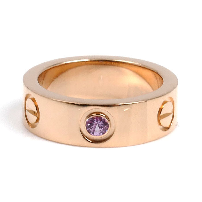 CARTIER カルティエ K18PG ピンクゴールド ラブ 1P ピンクサファイア リング・指輪 B4064448 ピンクサファイア 8号 48 8.7g レディース【中古】【美品】