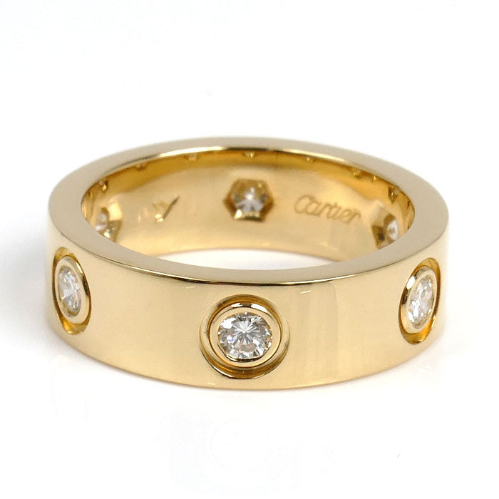 CARTIER カルティエ K18YG イエローゴールド ラブ フルダイヤ リング・指輪 ダイヤモンド 9.5号 49 7.7g レディース【中古】【美品】