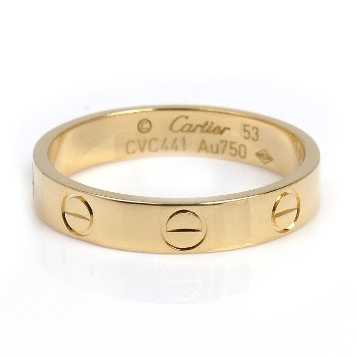 CARTIER カルティエ K18YG イエローゴールド ミニラブ リング・指輪 B4085053 13号 53 3.2g レディース【中古】【美品】