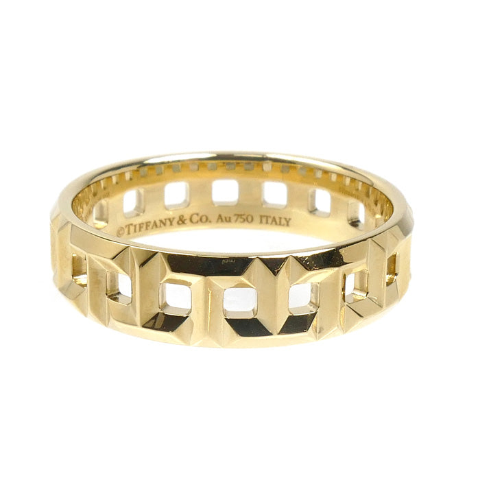 TIFFANY&Co. ティファニー K18YG イエローゴールド Tトゥルー ワイド リング・指輪 62508906 19号 5.7g メンズ【中古】【美品】