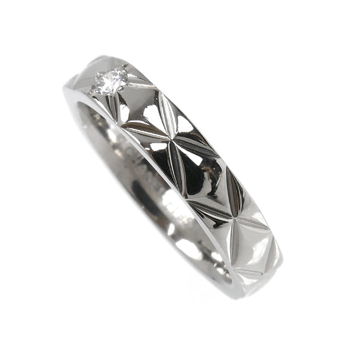 CHANEL シャネル Pt950プラチナ マトラッセ 1Pダイヤ リング・指輪 ダイヤモンド 6号 46 5.1g レディース【中古】【美品】