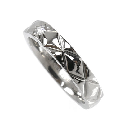 CHANEL シャネル Pt950プラチナ マトラッセ 1Pダイヤ リング・指輪 ダイヤモンド 6号 46 5.1g レディース【中古】【美品】