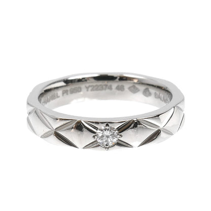 CHANEL シャネル Pt950プラチナ マトラッセ 1Pダイヤ リング・指輪 ダイヤモンド 6号 46 5.1g レディース【中古】【美品】