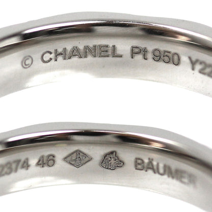 CHANEL シャネル Pt950プラチナ マトラッセ 1Pダイヤ リング・指輪 ダイヤモンド 6号 46 5.1g レディース【中古】【美品】