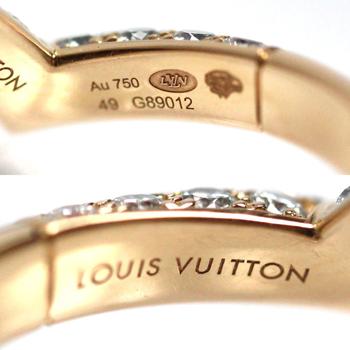 LOUIS VUITTON ルイ・ヴィトン K18PG ピンクゴールド リング・指輪 Q9Y46C ダイヤモンド 9号 49 3.4g レディース【中古】【美品】