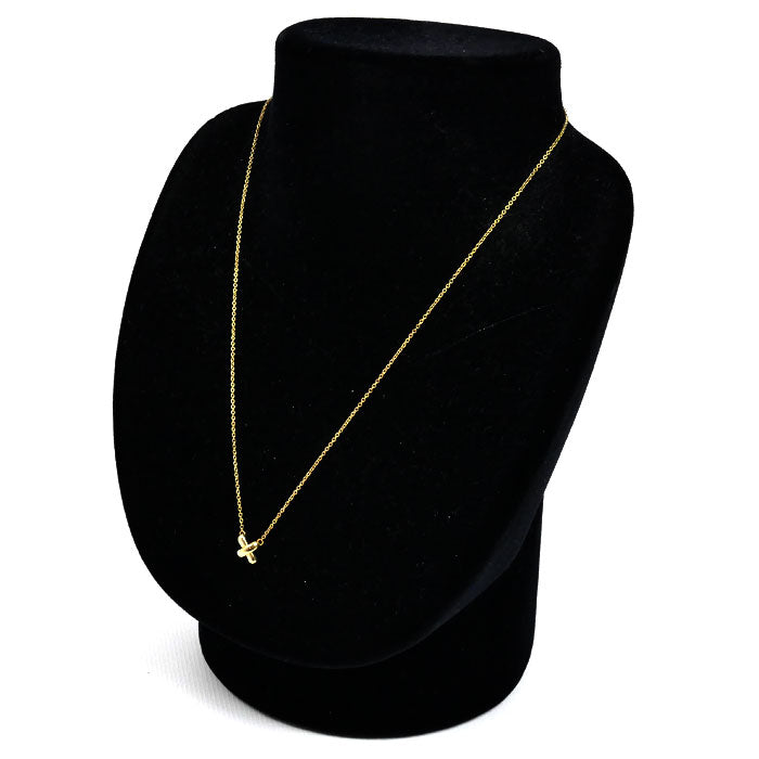 TIFFANY&Co. ティファニー K18YG イエローゴールド クロスステッチ ネックレス 2.7g 41cm レディース【中古】