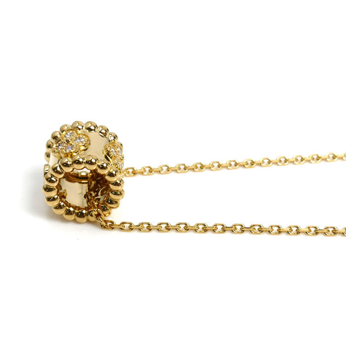 Van Cleef & Arpels ヴァンクリーフ＆アーペル K18YG イエローゴールド ペルレ クローバー ネックレス VCARO3YG00 ダイヤモンド 7.2g 42cm レディース【中古】【美品】