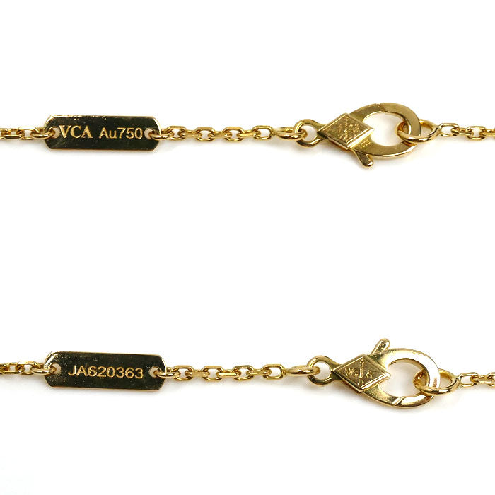 Van Cleef & Arpels ヴァンクリーフ＆アーペル K18YG イエローゴールド ペルレ クローバー ネックレス VCARO3YG00 ダイヤモンド 7.2g 42cm レディース【中古】【美品】