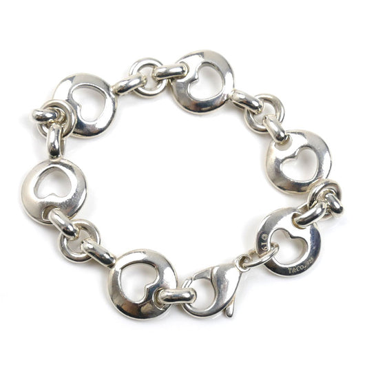 TIFFANY&Co. ティファニー シルバー925 ピアスドハート ブレスレット 28.4g 17.5cm レディース【中古】