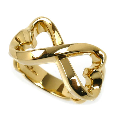 TIFFANY&Co. ティファニー K18YG イエローゴールド ダブルラビングハート リング・指輪 13号 8.7g レディース【中古】【美品】