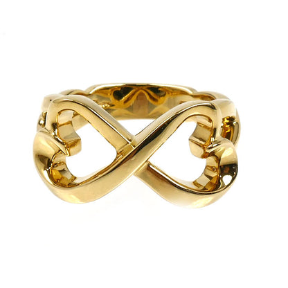 TIFFANY&Co. ティファニー K18YG イエローゴールド ダブルラビングハート リング・指輪 13号 8.7g レディース【中古】【美品】