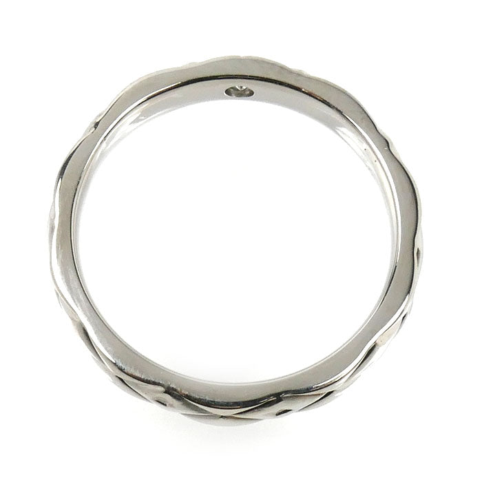 CHANEL シャネル Pt950プラチナ マトラッセ 1Pダイヤ リング・指輪 J2822 ダイヤモンド 8.5号 48 4.8g レディース【中古】【美品】