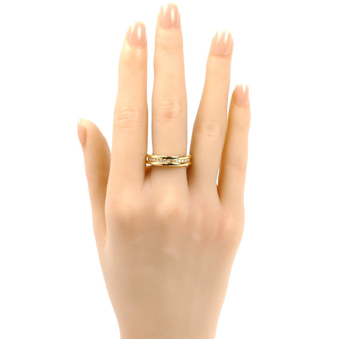 BVLGARI ブルガリ K18YG イエローゴールド B-zero1 ビーゼロワン フルダイヤモンド リング・指輪 ダイヤモンド 13号 53 7.1g レディース【中古】【美品】