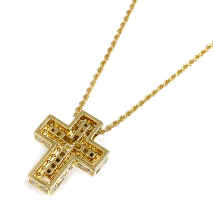 Damiani ダミアーニ K18YG イエローゴールド ベルエポック クロス ネックレス ダイヤモンド 9.0g 42/50cm サイドダイヤ レディース【中古】