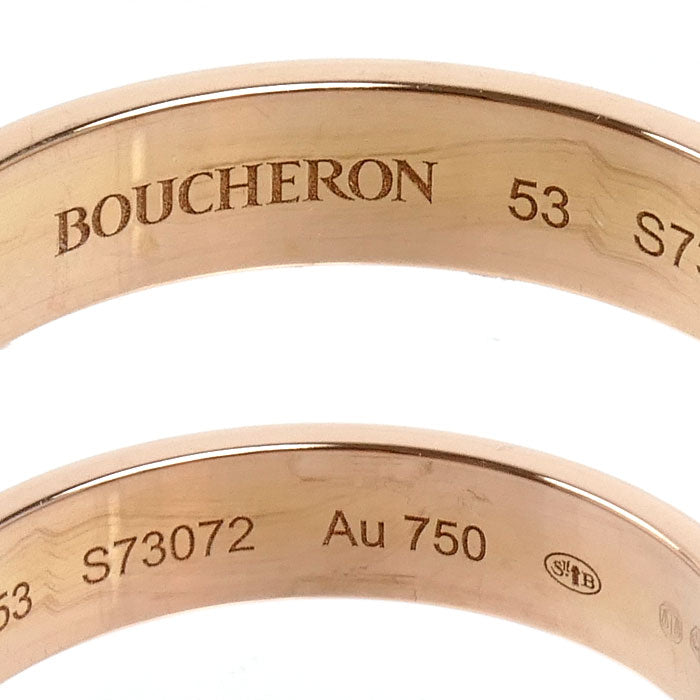Boucheron ブシュロン K18PG ピンクゴールド キャトル ラディアント ハーフ リング・指輪 JAL00249 13号 53 4.2g レディース【中古】