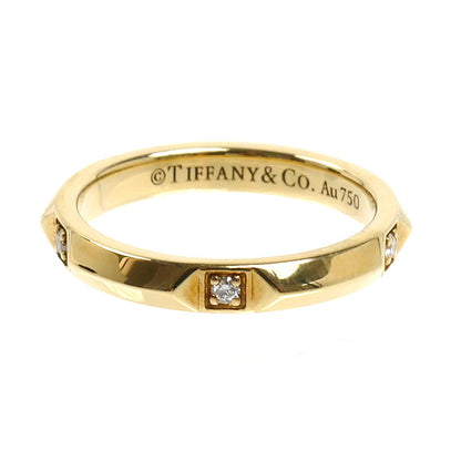 TIFFANY&Co. ティファニー K18YG イエローゴールド トゥルー バンド リング・指輪 ダイヤモンド 7.5号 3.2g レディース【中古】【美品】