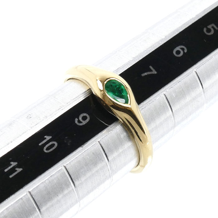 TIFFANY&Co. ティファニー K18YG イエローゴールド リング・指輪 エメラルド 8号 2.5g レディース【中古】