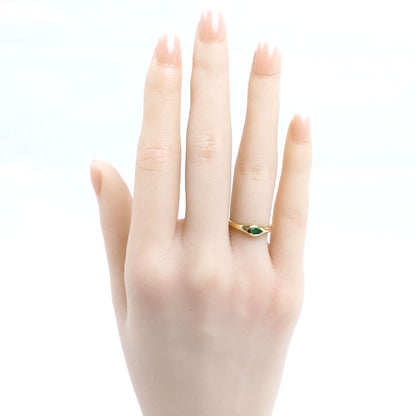 TIFFANY&Co. ティファニー K18YG イエローゴールド リング・指輪 エメラルド 8号 2.5g レディース【中古】