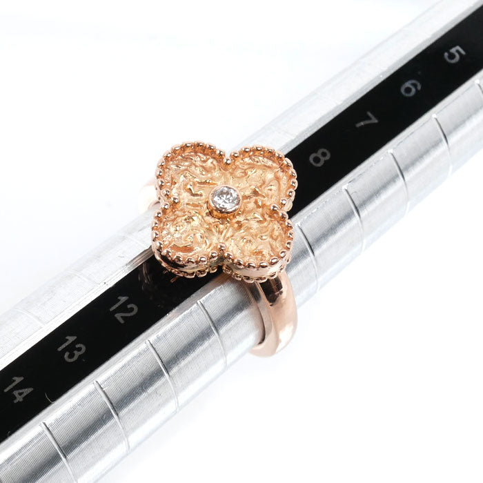 Van Cleef & Arpels ヴァンクリーフ＆アーペル K18PG ピンクゴールド ヴィンテージ アルハンブラ リング・指輪 ダイヤモンド 10号 50 7.6g レディース【中古】