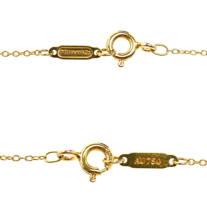 TIFFANY&Co. ティファニー K18YG イエローゴールド ソリティア ネックレス ダイヤモンド 1.8g 43.5cm レディース【中古】
