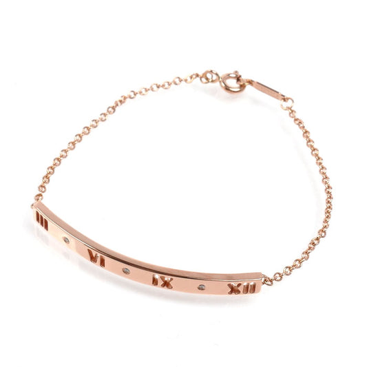 TIFFANY&Co. ティファニー K18PG ピンクゴールド アトラス ブレスレット ダイヤモンド 4.1g レディース【中古】