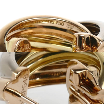 CARTIER カルティエ K18WG ホワイトゴールド K18PG ピンクゴールド K18YG トリニティ クラシック ピアス 8.9g レディース【中古】【美品】