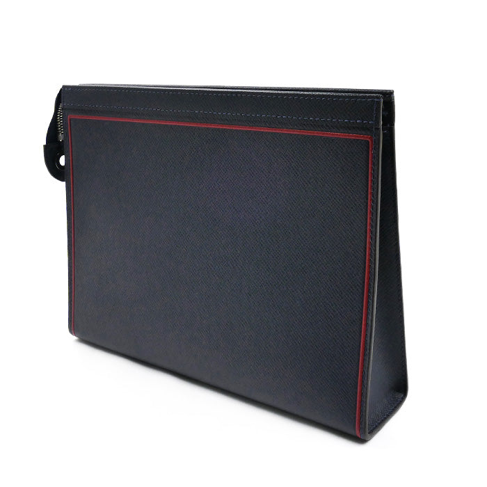 LOUIS VUITTON ルイ・ヴィトン ポシェット ヴォワヤージュMM クラッチバッグ タイガ ネイビー M63394 TA4109 メンズ【中古】【美品】