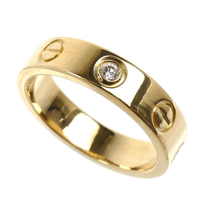 CARTIER カルティエ K18YG イエローゴールド ミニラブ 1Pダイヤ リング・指輪 B4056146 ダイヤモンド 6号 46 4.0g レディース【中古】【美品】