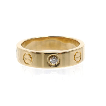 CARTIER カルティエ K18YG イエローゴールド ミニラブ 1Pダイヤ リング・指輪 B4056146 ダイヤモンド 6号 46 4.0g レディース【中古】【美品】