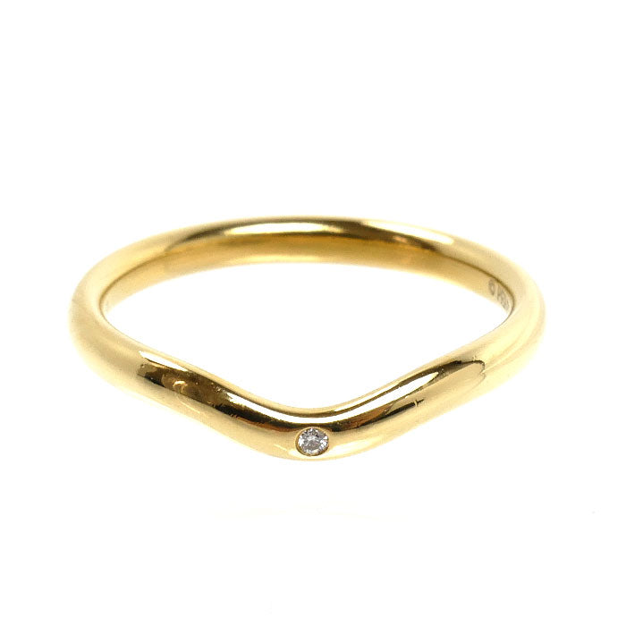 TIFFANY&Co. ティファニー K18YG イエローゴールド カーブドバンド リング・指輪 ダイヤモンド 12号 2.7g レディース【中古】