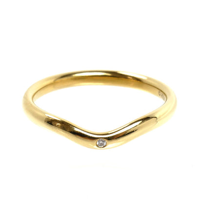 TIFFANY&Co. ティファニー K18YG イエローゴールド カーブドバンド リング・指輪 ダイヤモンド 12号 2.7g レディース【中古】