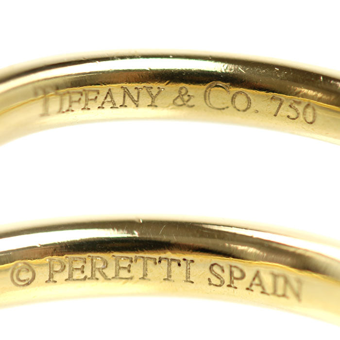 TIFFANY&Co. ティファニー K18YG イエローゴールド カーブドバンド リング・指輪 ダイヤモンド 12号 2.7g レディース【中古】