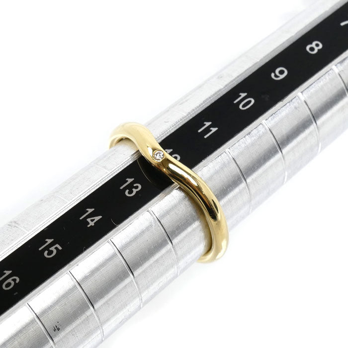 TIFFANY&Co. ティファニー K18YG イエローゴールド カーブドバンド リング・指輪 ダイヤモンド 12号 2.7g レディース【中古】