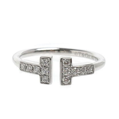 TIFFANY&Co. ティファニー K18WG ホワイトゴールド Tワイヤー リング・指輪 60147237 ダイヤモンド 8号 2.3g レディース【中古】【美品】