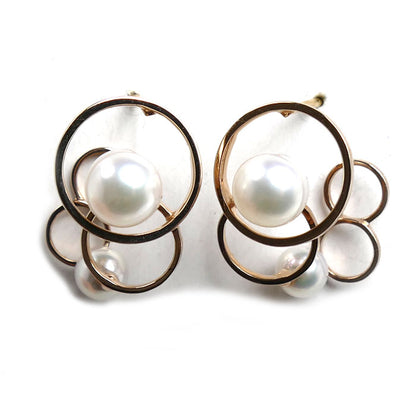 TASAKI タサキ K18PG ピンクゴールド エニーマ ピアス アコヤパール約4.1～5.6mm 2.8g レディース【中古】