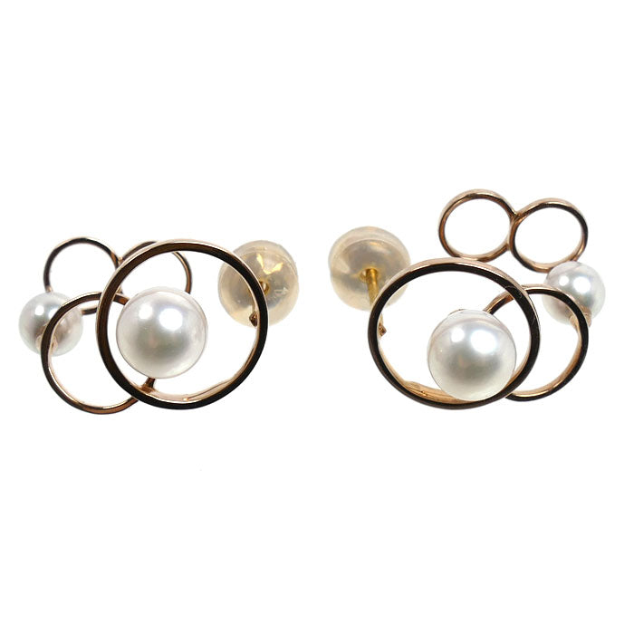 TASAKI タサキ K18PG ピンクゴールド エニーマ ピアス アコヤパール約4.1～5.6mm 2.8g レディース【中古】