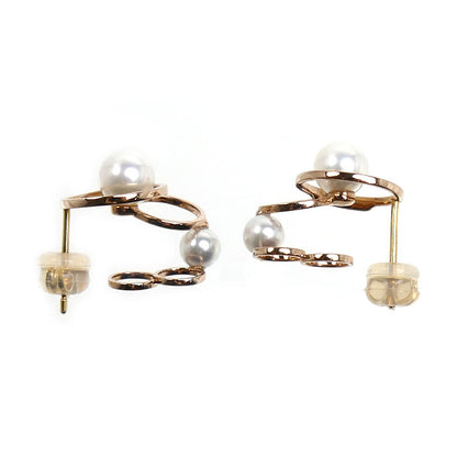 TASAKI タサキ K18PG ピンクゴールド エニーマ ピアス アコヤパール約4.1～5.6mm 2.8g レディース【中古】