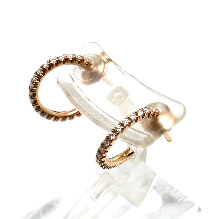 CARTIER カルティエ K18PG ピンクゴールド エタンセル ドゥ カルティエ フープ スモール ピアス B8301244 ダイヤモンド 2.5g レディース【中古】【美品】