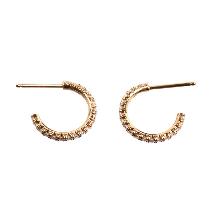 CARTIER カルティエ K18PG ピンクゴールド エタンセル ドゥ カルティエ フープ スモール ピアス B8301244 ダイヤモンド 2.5g レディース【中古】【美品】