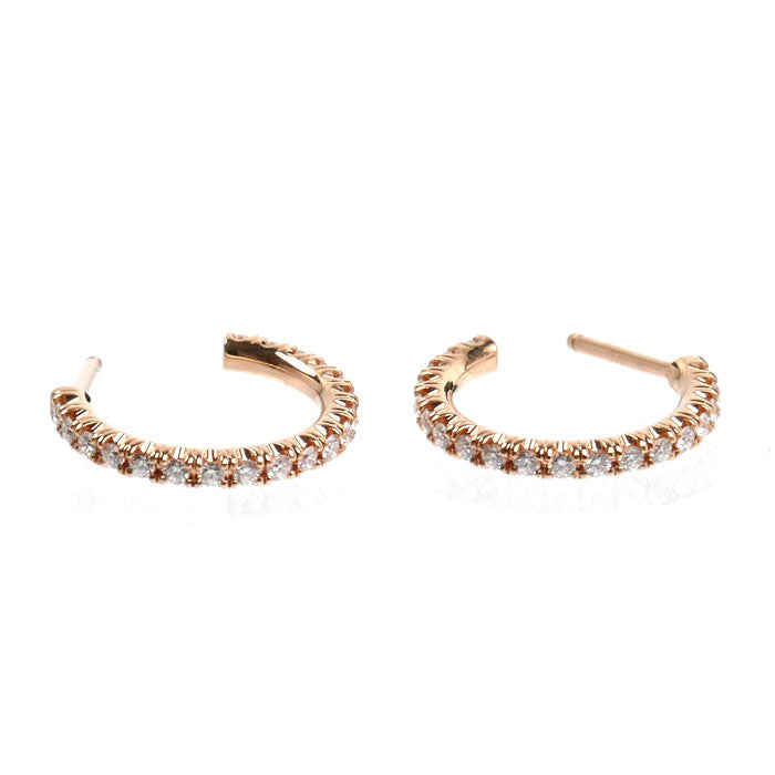 CARTIER カルティエ K18PG ピンクゴールド エタンセル ドゥ カルティエ フープ スモール ピアス B8301244 ダイヤモンド 2.5g レディース【中古】【美品】